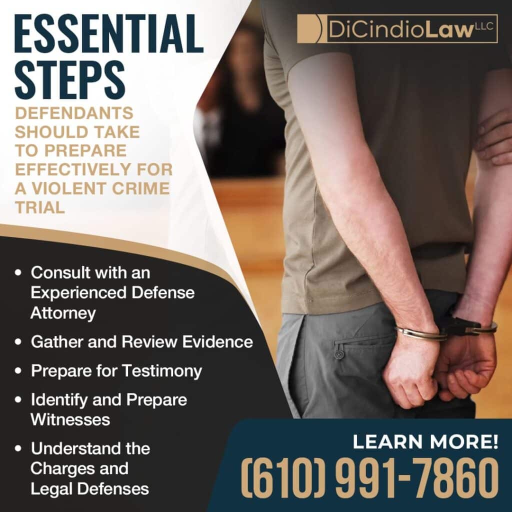 essential steps defendants should take to prepare effectively for a violent crime trial